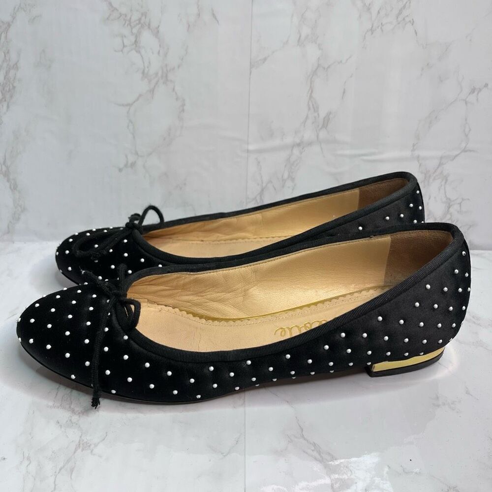 Charlotte Olympia Black Flats with Bow Detail